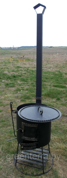 Печь для казана "Франциск" с дровницей на 12 л