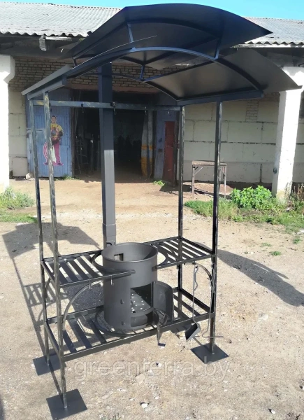 Печь для казана с крышей "Комфорт" на 12 л