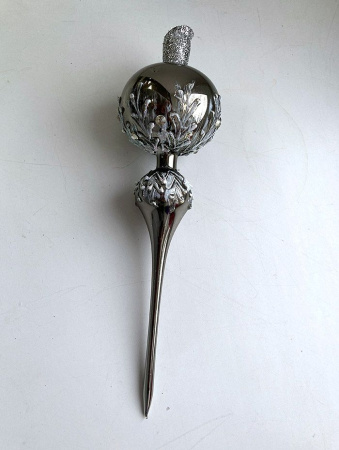 Верхушка стеклянная на елку, декорированная