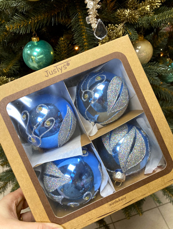 Набор шаров пластик. декор №11 разные цвета, 6см / 8см / 10см Шар пластиковый декорированный