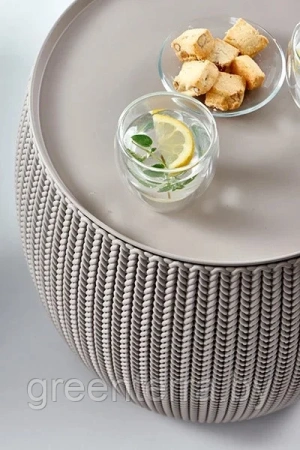 Столик из искусственного ротанга URBAN KNIT, бежевый [229128]