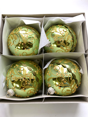 Набор шаров пластик. декор №4 разные цвета, 6см / 8см / 10см Шар пластиковый декорированный