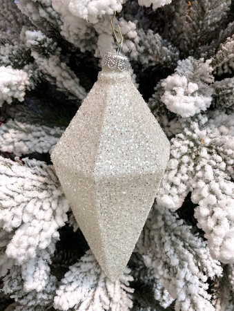 Украшение елочное "Кристалл" белый зеркальный