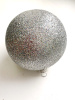 Шары пластиковые, парча серебро