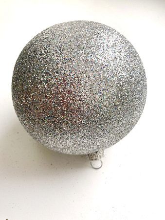 Шары пластиковые, парча серебро