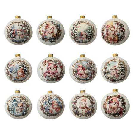 Шар елочный стекл. декупаж 10 см, [DQ3]