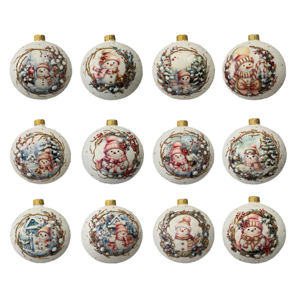 Шар елочный стекл. декупаж 10 см, [DQ3]