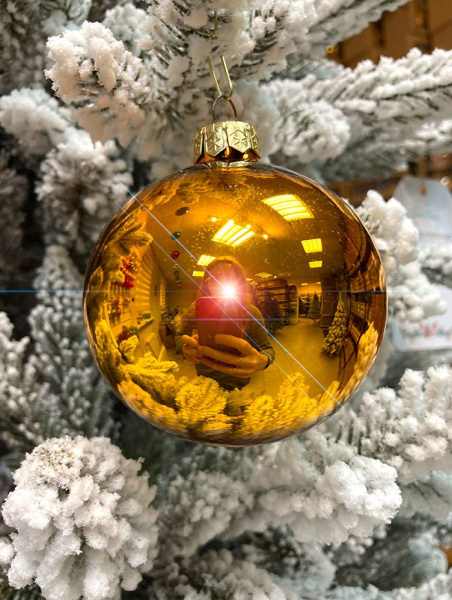 Шар елочный стекл. 8 см, [G-02]