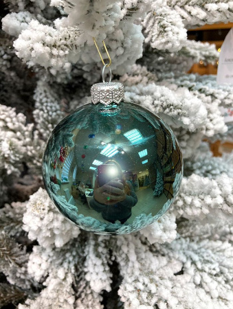 Шар елочный стекл. "Глянцевый" 8 см, [G-90]