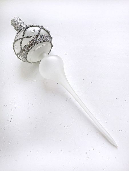 Стеклянная верхушка "Вязаный узор" Верхушка стеклянная на елку, декорированная "Вязаный узор"