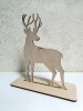 Олень большой деревянный на подставке