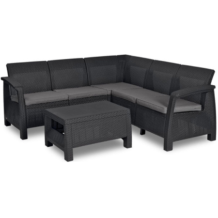 Комплект мебели из искусственного ротанга Corfu Relax Set, графит [227816]