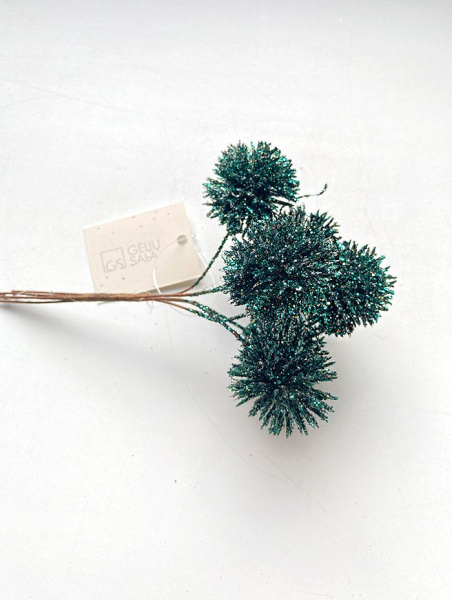 Украшение елочное "Ветка синий чертополох" 14 см [BRS23-19-4305/33]