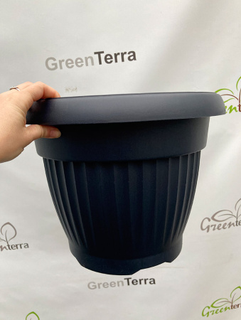 Цветочный горшок DCE Terra 13л, ø 35см, антрацит 