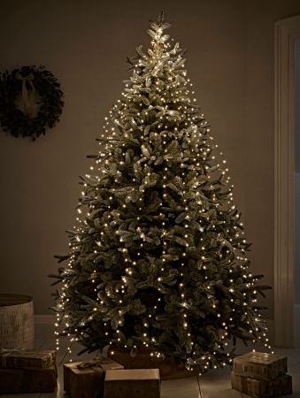 Гирлянда на елку 240см Лучи Росы, 16 нитей, 832 теплых белых микро LED с мерцанием [496145]