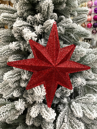 Украшение для больших ёлок "Звезда из двух половин" парча 30см