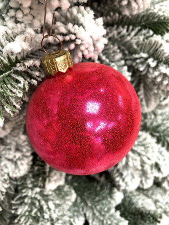 Шар елочный стекл. "Текстурный" 8 см, [211]