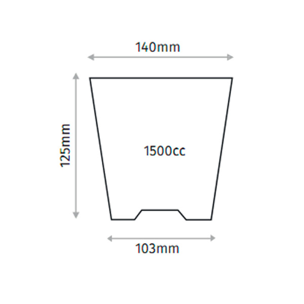 Горшок для рассады круглый формованный 1.5л, 14см, высота 12.5см