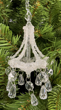 Игрушка елочная стекл. Хрустальная люстра 16 см [54302]
