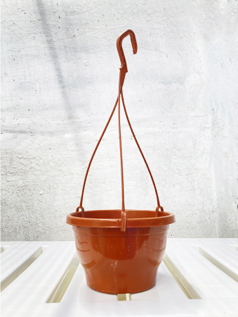 Кашпо подвесное, терракотовое, ø 21см, высота 13см, объём 2.5л.