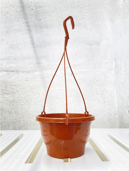 Кашпо подвесное, терракотовое, ø 21см, высота 13см, объём 2.5л.