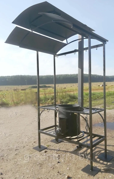 Печь для казана с крышей "Комфорт" на 12 л