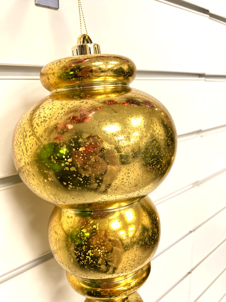 Украшение елочное "Сосулька" 35см золото [HL202509]