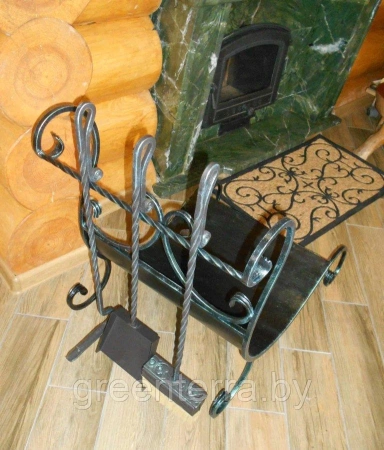 Кованый прикаминный набор "Волна" из 4 предметов