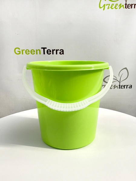 Ведро пластиковое с ручкой 10л, салатовое