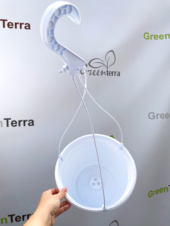 Кашпо подвесное, белое, ø 25см, высота 15см, объём 5л.