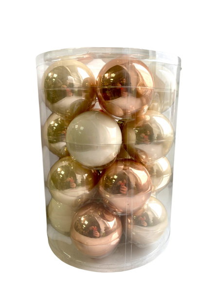 Набор шаров елочных стекл. Cashmere Rose 6см, 20 шт [142275]