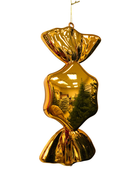 Украшение елочное "Конфета-карамель" 30см золотой [202517А]