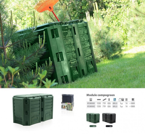 Компостер Module на 800 литров зелёный [IKSM800Z-G851]