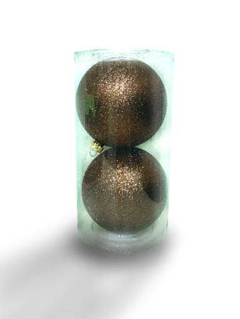 Шары пластиковые, парча коричневый