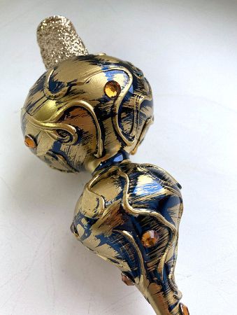 Верхушка стеклянная на елку, декорированная