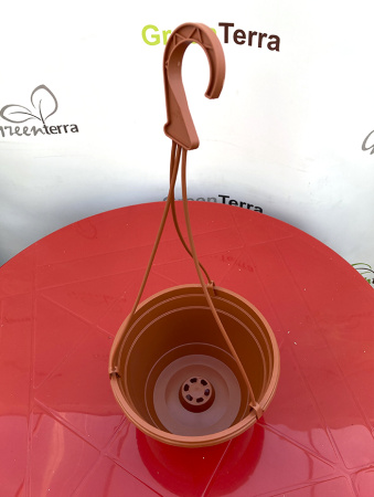 Кашпо подвесное, терракотовое, ø 25см, высота 16см, объём 5л.