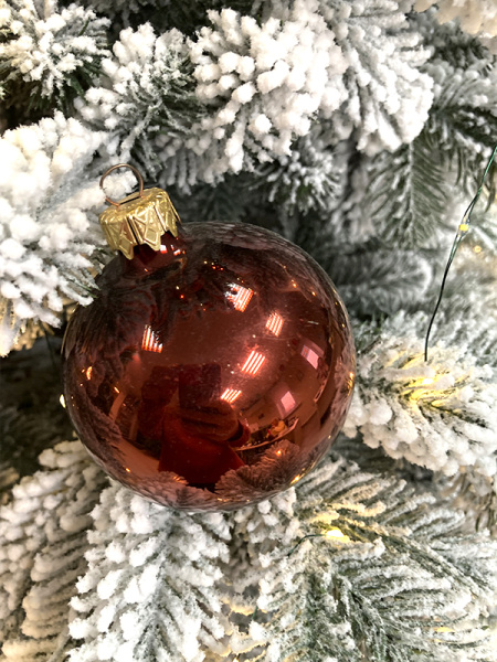 Шар елочный стекл. 8 см, [G-03]