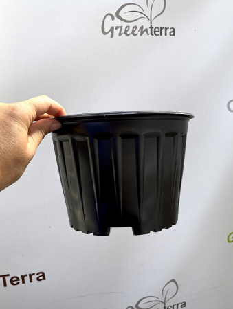 Горшок для рассады круглый формованный с рёбрами жёсткости 3л, 19см, высота 14см