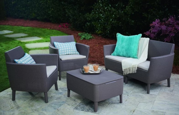 Комплект мебели из искусственного ротанга SALEMO 2-SOFA SET, графитовый [236629]