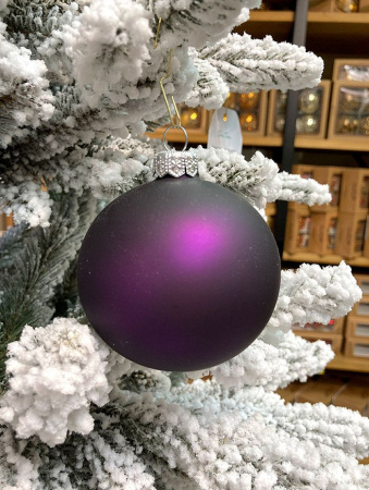 Шар елочный стекл. "Глянцевый" 8 см, [G-38]