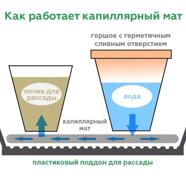 Капиллярный мат; плотность 200 г/м2, ширина 1м, длина 50м