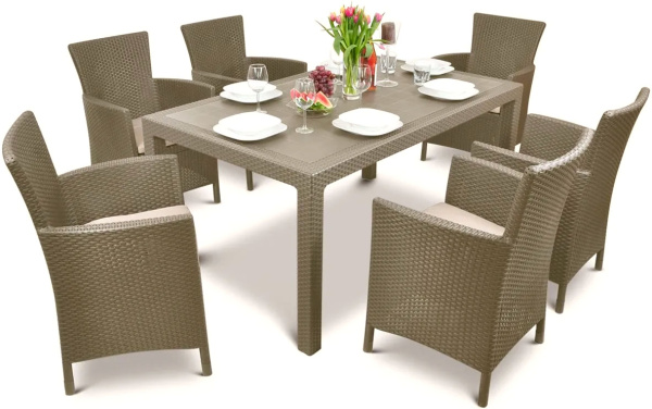 Стол из искусственного ротанга Keter Melody, капучино [211105]