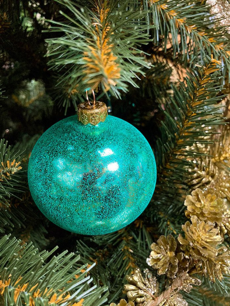 Шар елочный стекл. 8 см, [215s]