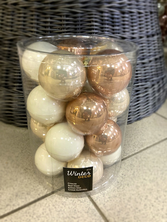 Набор шаров елочных стекл. Cashmere Rose 6см, 20 шт [142275]