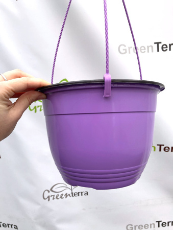 Кашпо подвесное, лаванда, ø 22см, высота 15см, объём 3.5л., формованное