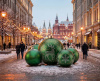 Новогодняя фигура для фотозоны "Ёлочный шар с рисунком" зелёный, от 0.25м до 1.5м