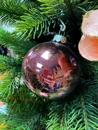 Шар елочный стекл. "Глянцевый" 8 см, [182]