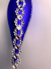 Сосулька стеклянная синяя со стразами
