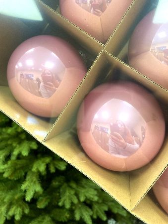 Шар елочный стекл. "Глянцевый" 8 см, [41]