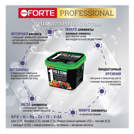 Удобрение пролонгированное Bona Forte "Для клубники и ягод", 1 л